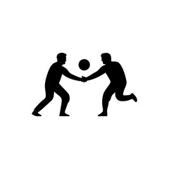 Two friends playing a sport icon - Simple Vector Illustration