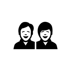 Two people laughing icon - Simple Vector Illustration