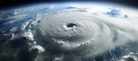 Fototapeta na wymiar Hurricanes at space, aerial view