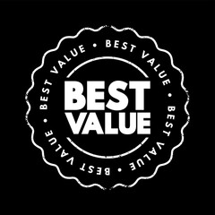 Best Value text stamp, concept background