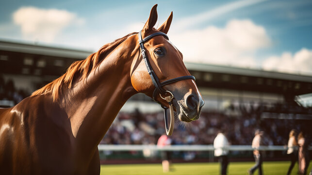 Photo of a horse at the races