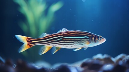 A Betta splendens in full ultra HD, elegantly swimming among intricate coral formations, creating a mesmerizing scene.