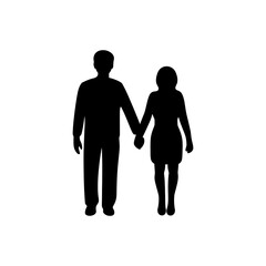 Couple holding hands icon - Simple Vector Illustration