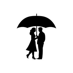 Couple under an umbrella icon - Simple Vector Illustration