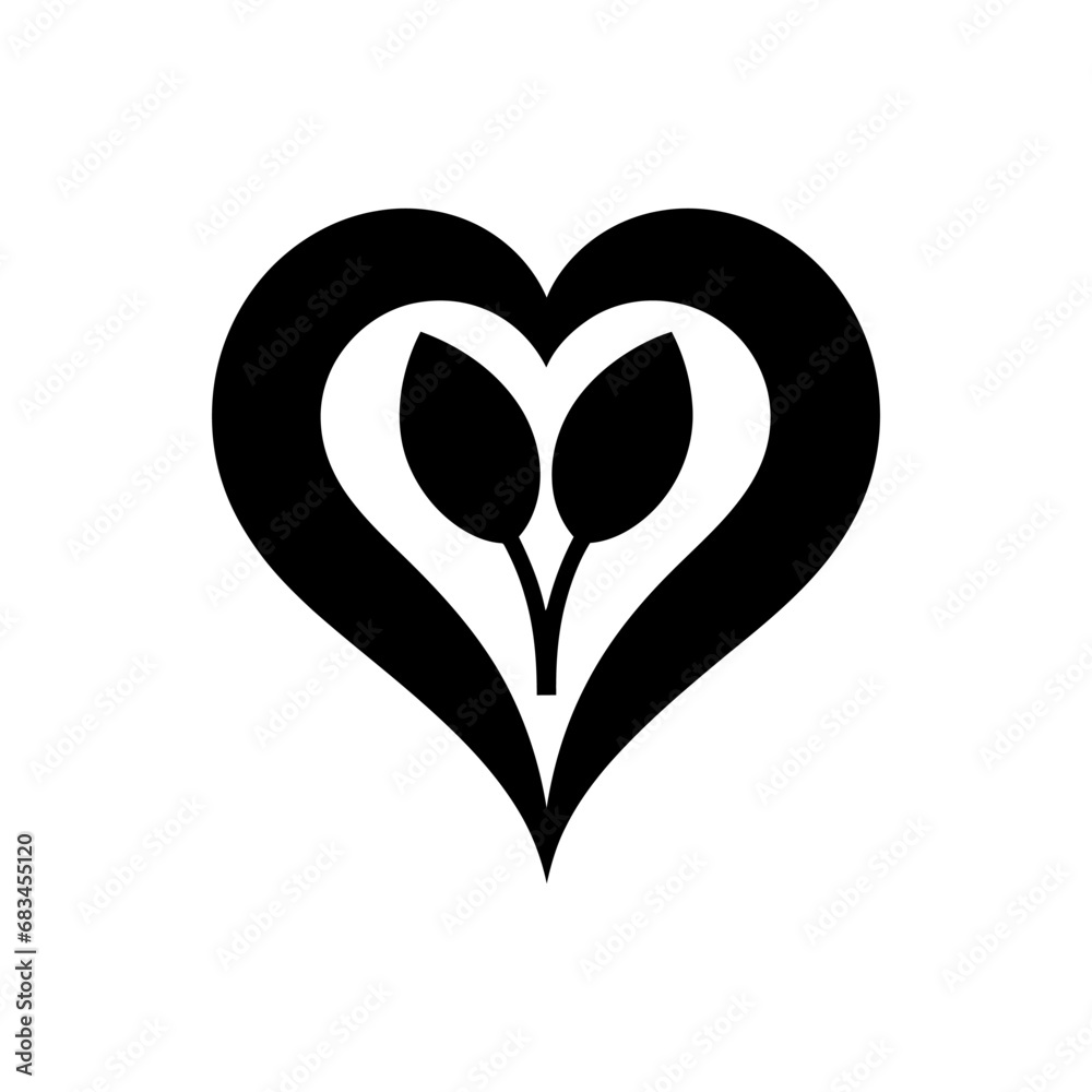 Wall mural love growth icon - simple vector illustration