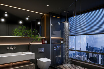 modern bathroom luxury interior 3d rendering