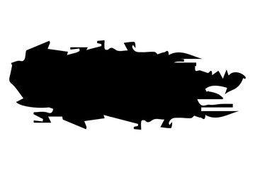 Collection of modern Black Grunge Brush Strokes on Transparent Background. Grunge texture elongated long black background. Isolated black ink stencils for graphic design