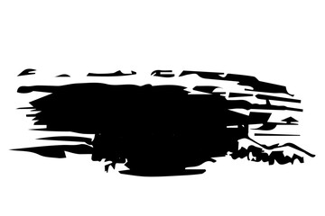 Collection of modern Black Grunge Brush Strokes on Transparent Background. Grunge texture elongated long black background. Isolated black ink stencils for graphic design