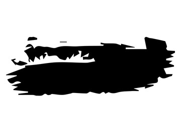 Collection of modern Black Grunge Brush Strokes on Transparent Background. Grunge texture elongated long black background. Isolated black ink stencils for graphic design