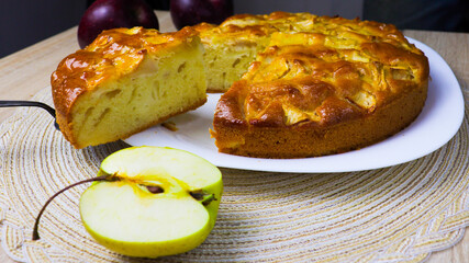 Close up image of delicious apple pie