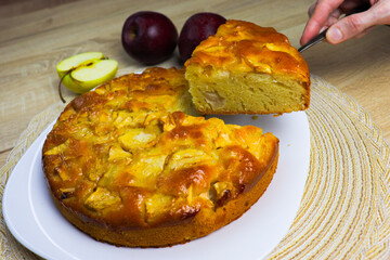 Close up image of delicious apple pie