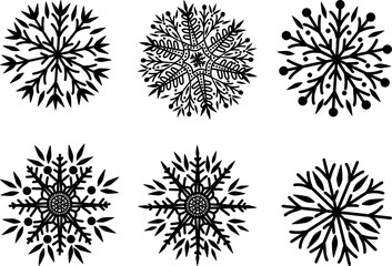 Obraz premium A set of snowflakes. A set of linear icons. Stock illustration. Vector illustration.
