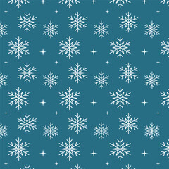 Fototapeta na wymiar Seamless pattern with snowflakes for winters.