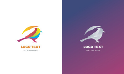 Fototapeta na wymiar Colorful creative bird logo template