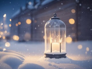 Illumination and snow blurred background