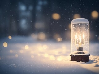 Illumination and snow blurred background