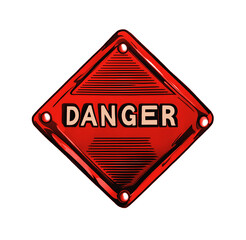 sign Danger,  cartoon style. Ai generated and PS