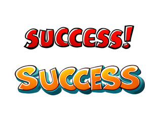 Success! message set at cartoon style. Ai generated and PS