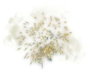 Festival fireworks bursting sparkling on transparent background