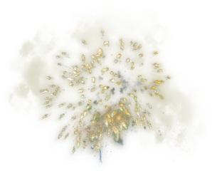 Festival fireworks bursting sparkling on transparent background