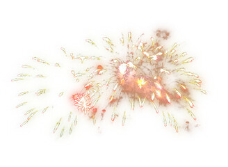Festival fireworks bursting sparkling on transparent background