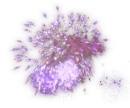 Festival fireworks bursting sparkling on transparent background