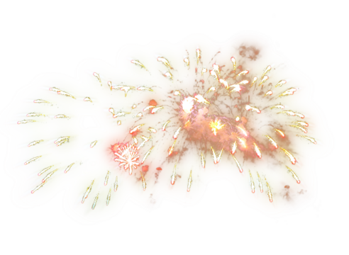 Festival fireworks bursting sparkling on transparent background - Powered by Adobe