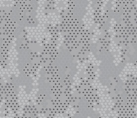 Full Seamless Halftone Dots Camouflage Background. Camo Texture Fabric Print. For Textile and Marble Floor Design.