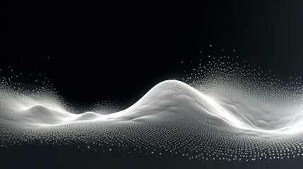 Abstract white particle background.Flow wave with.Generative AI