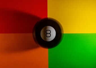 Magic 8 Ball on Bright Colorful Background Wallpaper 