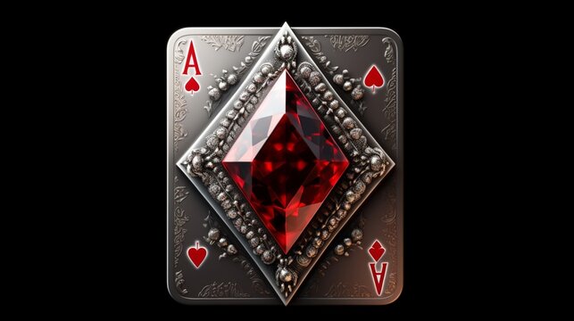 Ace Poker Card Made Of Diamond Front View.Generative AI