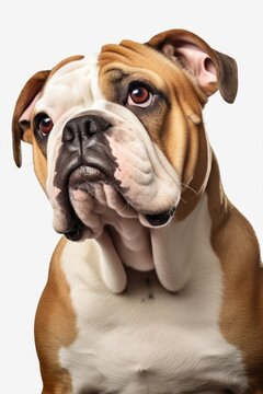 A close-up shot of a dog staring directly into the camera. This image can be used to capture the attention and emotion of viewers.