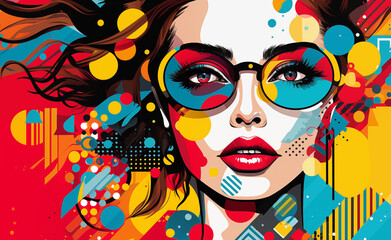 World of blockchain and cryptocurrencies. Visually captivating Pop Art-inspired illustration that dynamically represents the world cryptocurrencies. 
Bitcoin and Ethereum. 