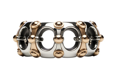 Silver Brass Knuckles on a See-Through Background