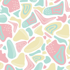 Colorful modern hand drawn trendy abstract pattern. Creative collage seamless pattern design.