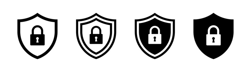 Security shield icon set