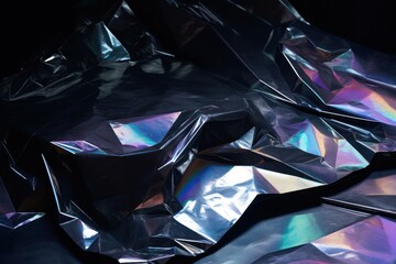 Angular reflections on crumpled metallic foil, offering a modern and edgy texture.