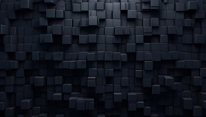 3D cubic black pattern, perfect for geometric designs, technology backgrounds, and modern art installations.