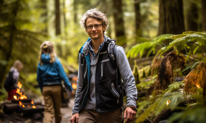 Obraz premium Dedicated Educator in Environmental Science Teaching Critical Concepts of Ecological Studies.
