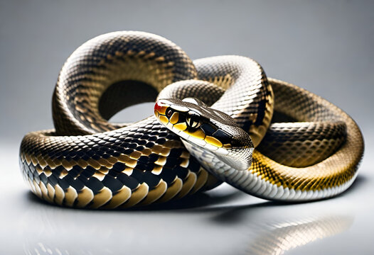 close up on snake on minimal background style