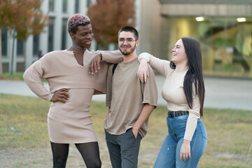 The Strength of Youth Diversity. Three young people smiling