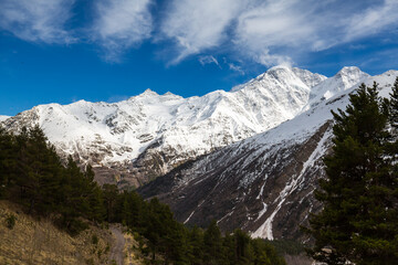 Panoramic view of the Caucasus mountains