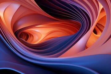 Abstract wavy design in blue and orange, perfect for backgrounds and graphic design.