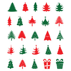 set of christmas trees christmas tree xmas tree