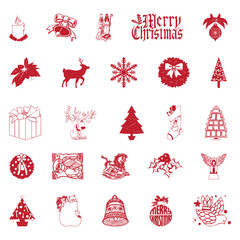 christmas vector icons new year decoration illustration of xmas christians