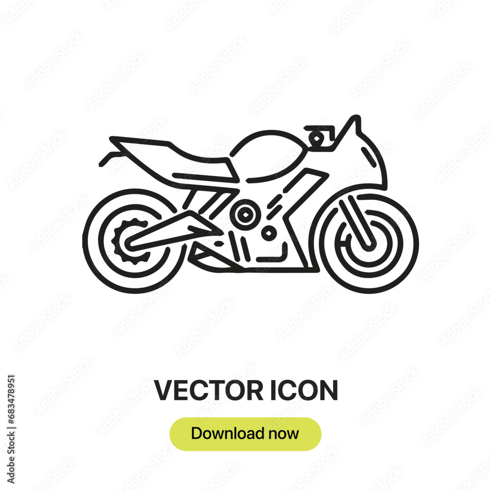 Fototapete motorcycle icon vector. linear-style sign for mobile concept and web design. motorcycle symbol illus