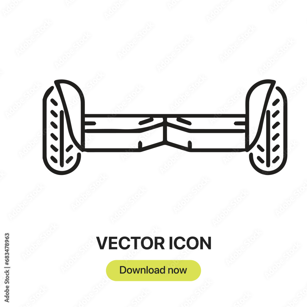 Poster Hoverboard icon vector. Linear-style sign for mobile concept and web design. Hoverboard symbol illustration. Pixel vector graphics - Vector.	
