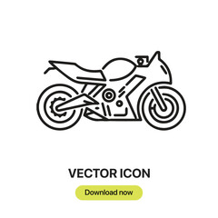 Motorcycle icon vector. Linear-style sign for mobile concept and web design. Motorcycle symbol illustration. Pixel vector graphics - Vector.	
