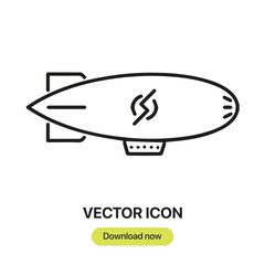 Zeppelin icon vector. Linear-style sign for mobile concept and web design. Zeppelin symbol illustration. Pixel vector graphics - Vector.	
