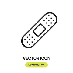 Plaster icon vector. Linear-style sign for mobile concept and web design. Plaster symbol illustration. Pixel vector graphics - Vector.	
